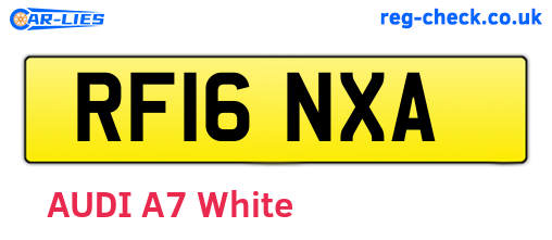 RF16NXA are the vehicle registration plates.