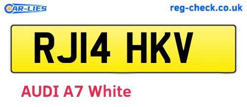 RJ14HKV are the vehicle registration plates.
