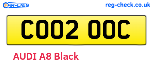 CO02OOC are the vehicle registration plates.
