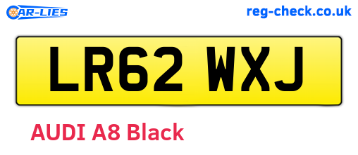 LR62WXJ are the vehicle registration plates.
