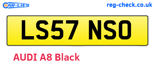 LS57NSO are the vehicle registration plates.