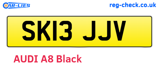 SK13JJV are the vehicle registration plates.
