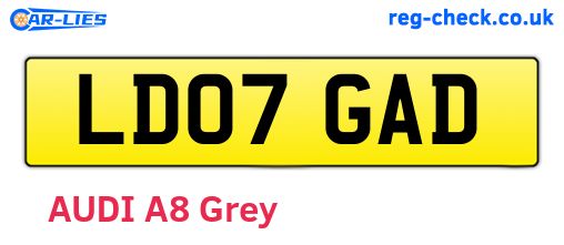 LD07GAD are the vehicle registration plates.