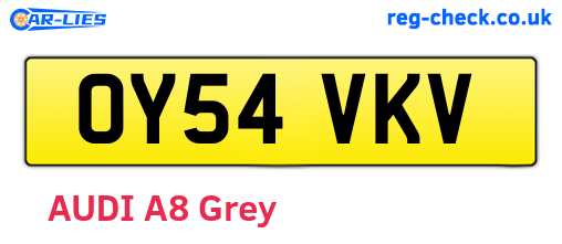 OY54VKV are the vehicle registration plates.