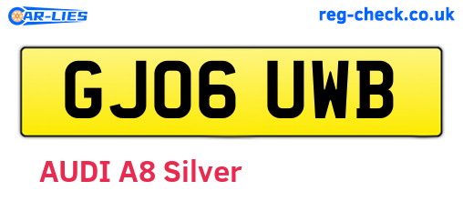 GJ06UWB are the vehicle registration plates.