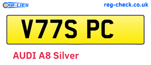 V77SPC are the vehicle registration plates.