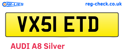 VX51ETD are the vehicle registration plates.