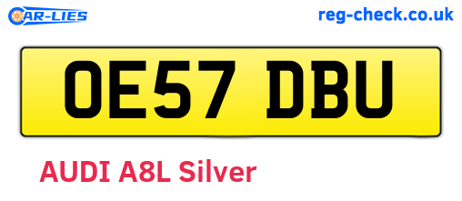 OE57DBU are the vehicle registration plates.