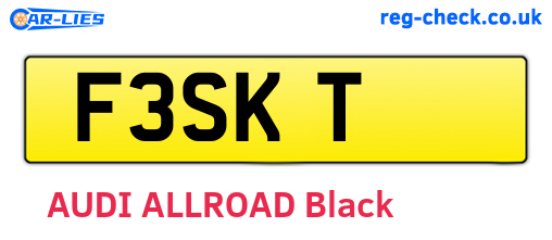 F3SKT are the vehicle registration plates.
