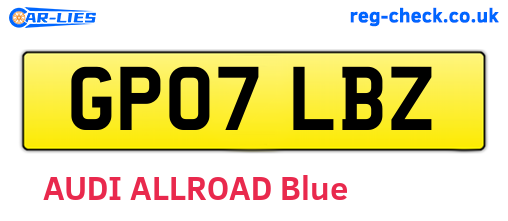 GP07LBZ are the vehicle registration plates.