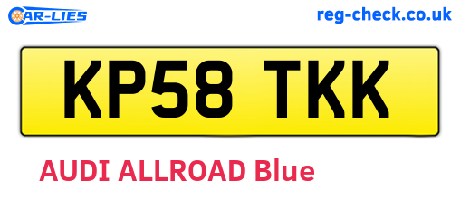KP58TKK are the vehicle registration plates.