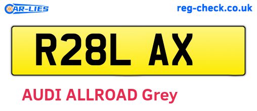 R28LAX are the vehicle registration plates.