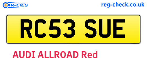RC53SUE are the vehicle registration plates.