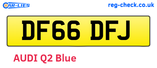 DF66DFJ are the vehicle registration plates.