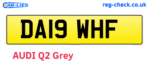 DA19WHF are the vehicle registration plates.