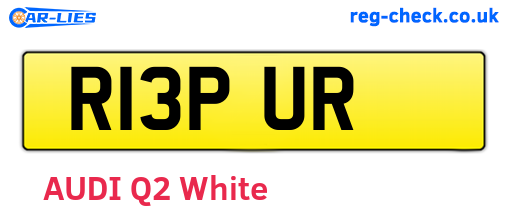 R13PUR are the vehicle registration plates.