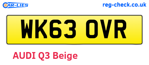 WK63OVR are the vehicle registration plates.
