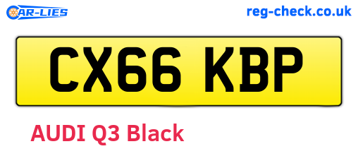 CX66KBP are the vehicle registration plates.