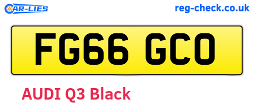 FG66GCO are the vehicle registration plates.