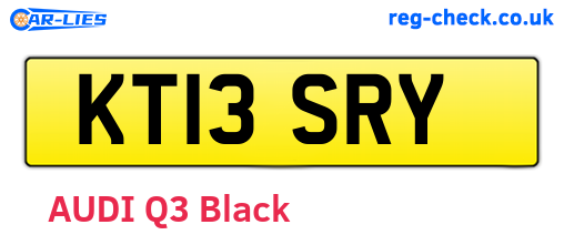 KT13SRY are the vehicle registration plates.