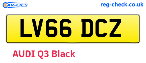 LV66DCZ are the vehicle registration plates.