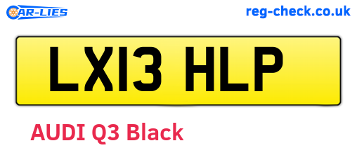 LX13HLP are the vehicle registration plates.