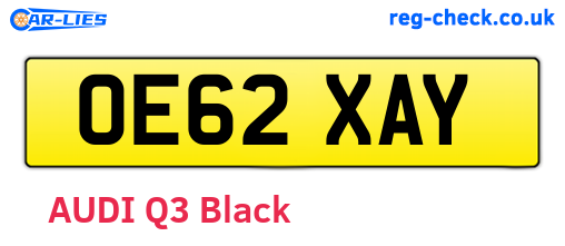 OE62XAY are the vehicle registration plates.