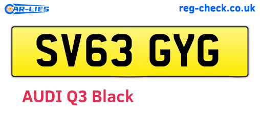SV63GYG are the vehicle registration plates.
