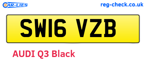 SW16VZB are the vehicle registration plates.