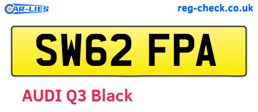 SW62FPA are the vehicle registration plates.