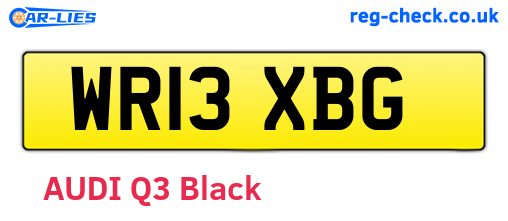WR13XBG are the vehicle registration plates.