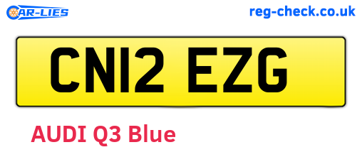 CN12EZG are the vehicle registration plates.