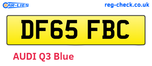 DF65FBC are the vehicle registration plates.