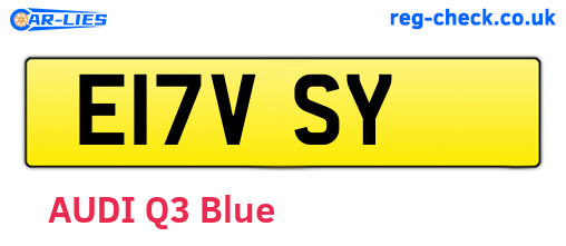 E17VSY are the vehicle registration plates.