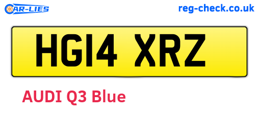 HG14XRZ are the vehicle registration plates.