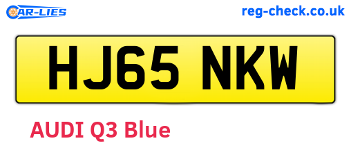 HJ65NKW are the vehicle registration plates.