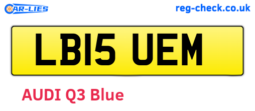 LB15UEM are the vehicle registration plates.