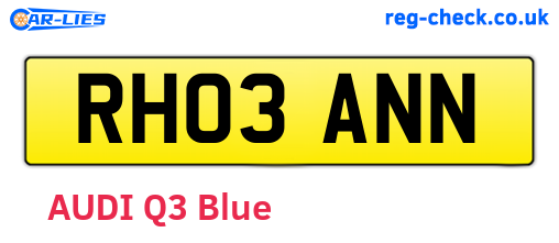 RH03ANN are the vehicle registration plates.