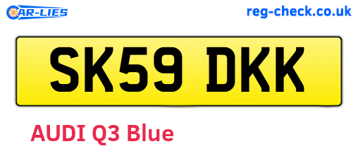 SK59DKK are the vehicle registration plates.