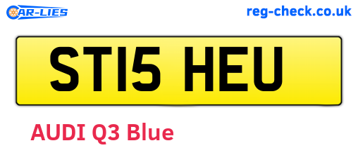ST15HEU are the vehicle registration plates.