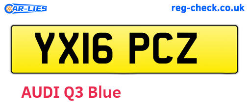 YX16PCZ are the vehicle registration plates.