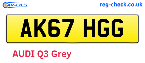 AK67HGG are the vehicle registration plates.