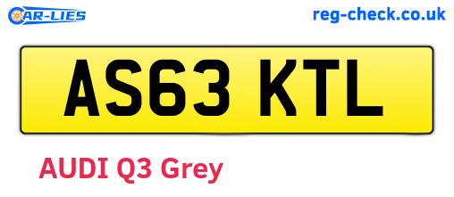 AS63KTL are the vehicle registration plates.
