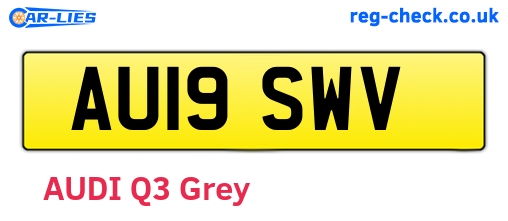 AU19SWV are the vehicle registration plates.