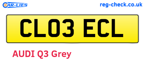 CL03ECL are the vehicle registration plates.