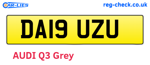 DA19UZU are the vehicle registration plates.