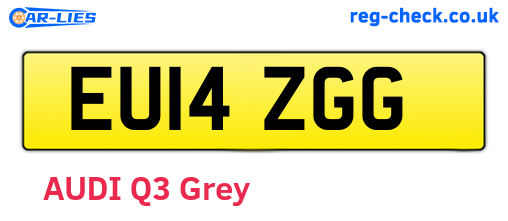 EU14ZGG are the vehicle registration plates.