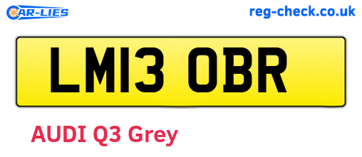 LM13OBR are the vehicle registration plates.