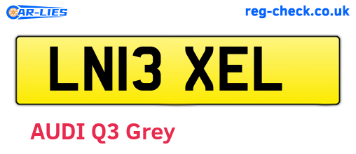 LN13XEL are the vehicle registration plates.