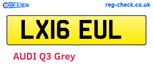 LX16EUL are the vehicle registration plates.